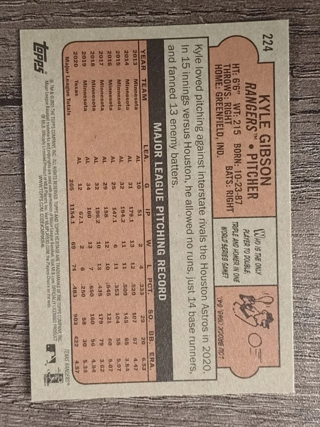 2021 Topps Heritage #224 Kyle Gibson