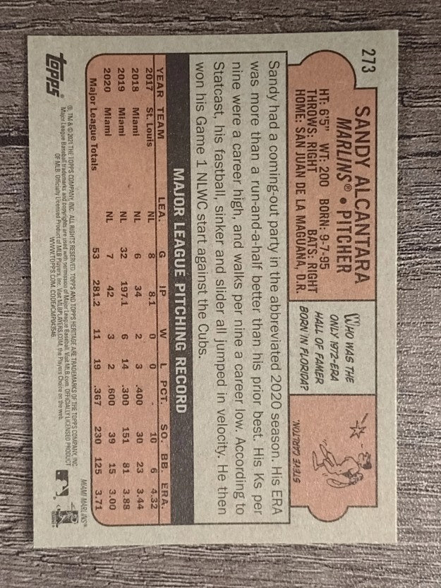 2021 Topps Heritage #273 Sandy Alcantara