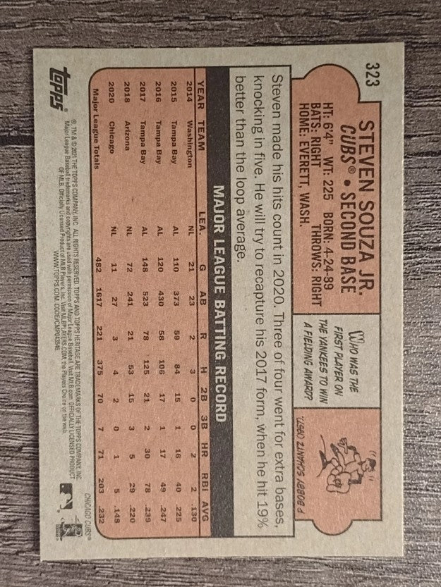 2021 Topps Heritage #323 Steven Souza Jr.