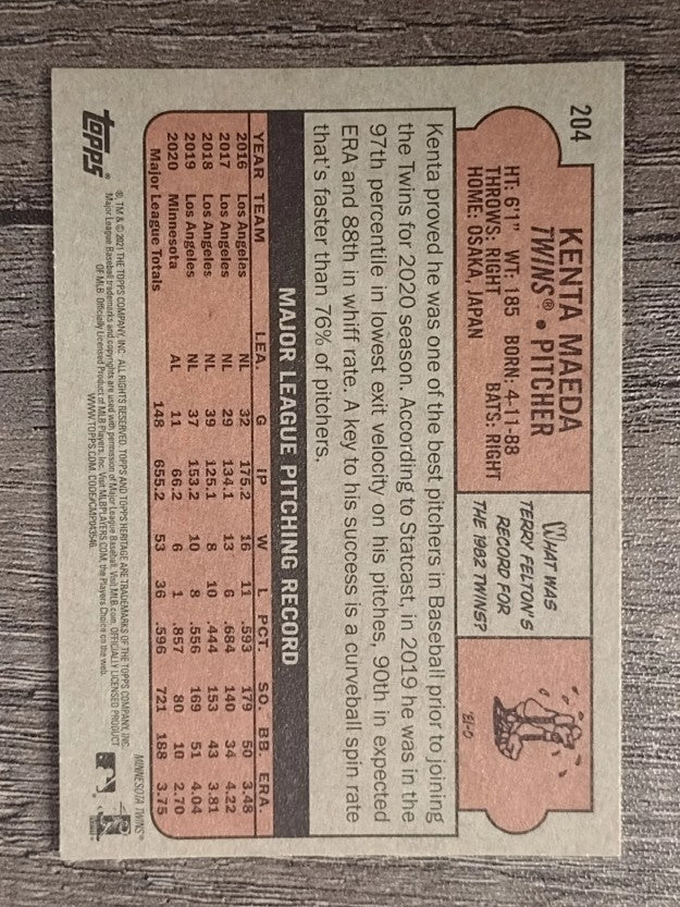 2021 Topps Heritage #204 Kenta Maeda