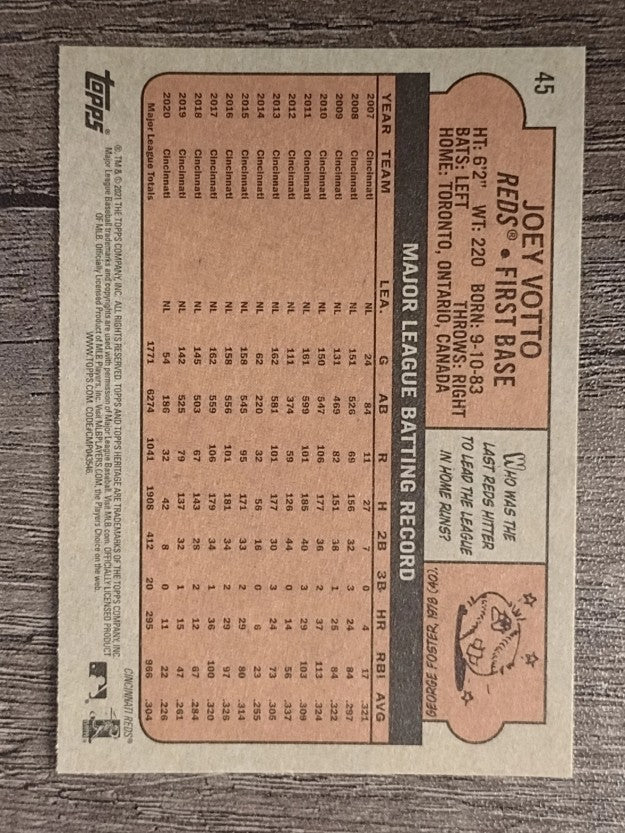 2021 Topps Heritage #45 Joey Votto