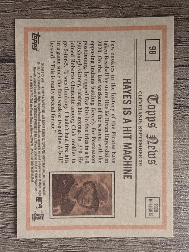 2021 Topps Heritage #98 Ke'Bryan Hayes IA
