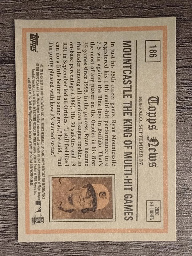 2021 Topps Heritage #186 Ryan Mountcastle IA