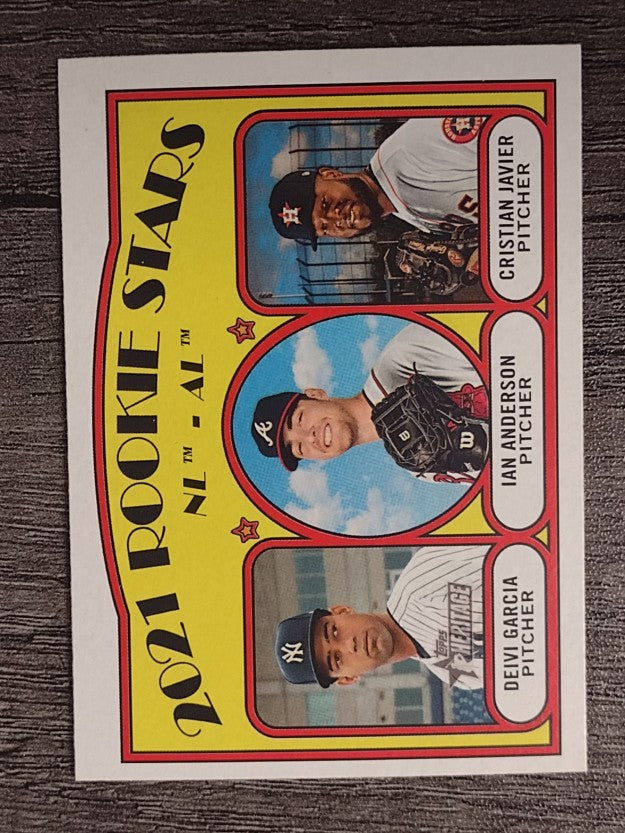 2021 Topps Heritage #325 Ian Anderson RC/Deivi Garcia RC/Cristian Javier RC