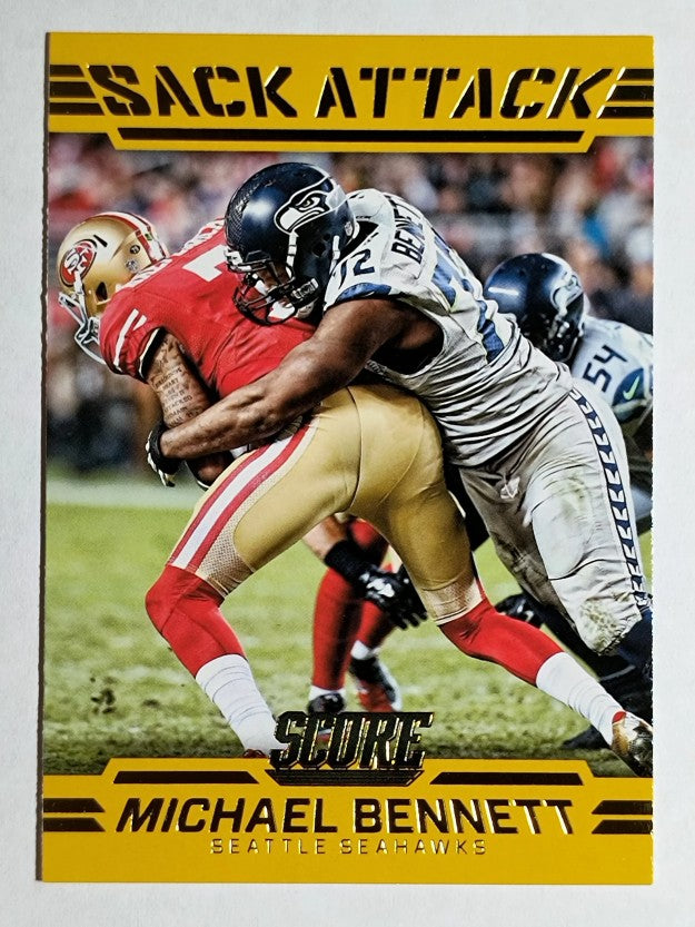 2016 Score Sack Attack Gold #9 Michael Bennett