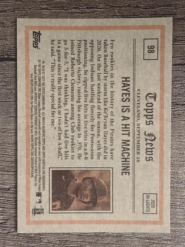 2021 Topps Heritage #98 Ke'Bryan Hayes IA