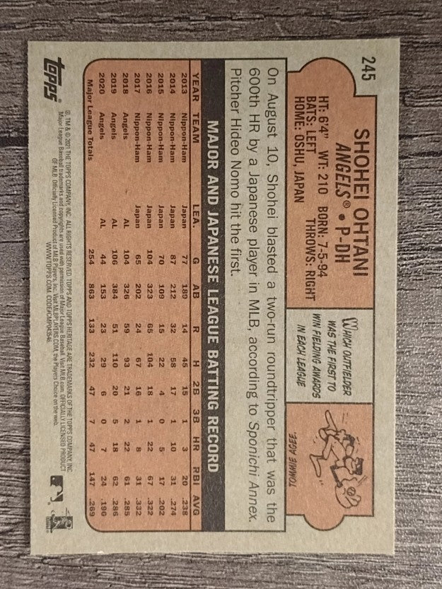 2021 Topps Heritage #245 Shohei Ohtani