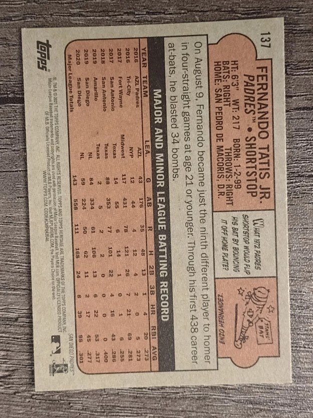 2021 Topps Heritage #137 Fernando Tatis Jr.