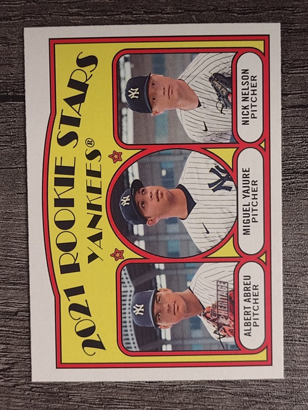 2021 Topps Heritage #363 Nick Nelson RC/Albert Abreu RC/Miguel Yajure RC