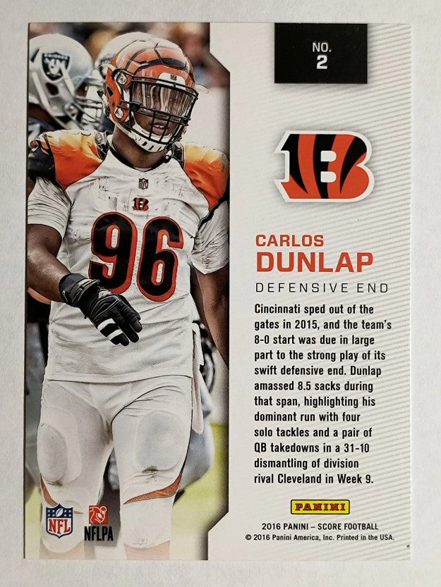 2016 Score Sack Attack Red #2 Carlos Dunlap