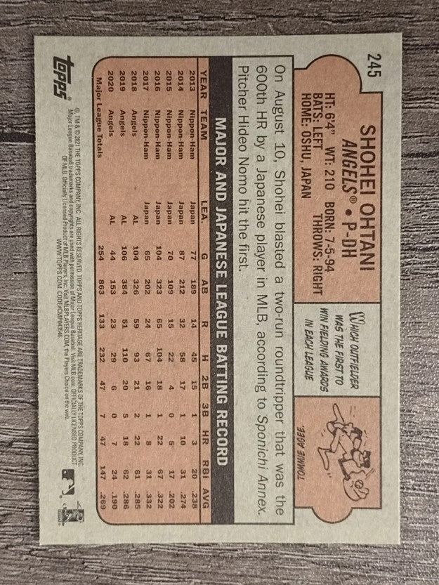 2021 Topps Heritage #245 Shohei Ohtani