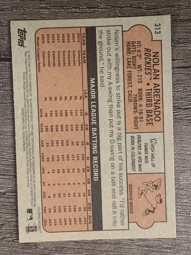 2021 Topps Heritage #313 Nolan Arenado