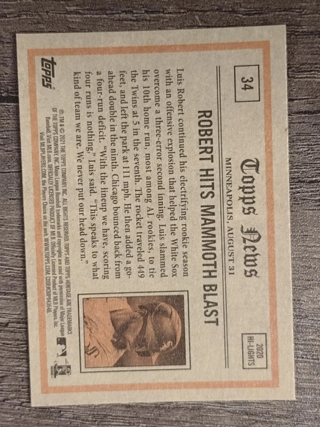 2021 Topps Heritage #34 Luis Robert IA