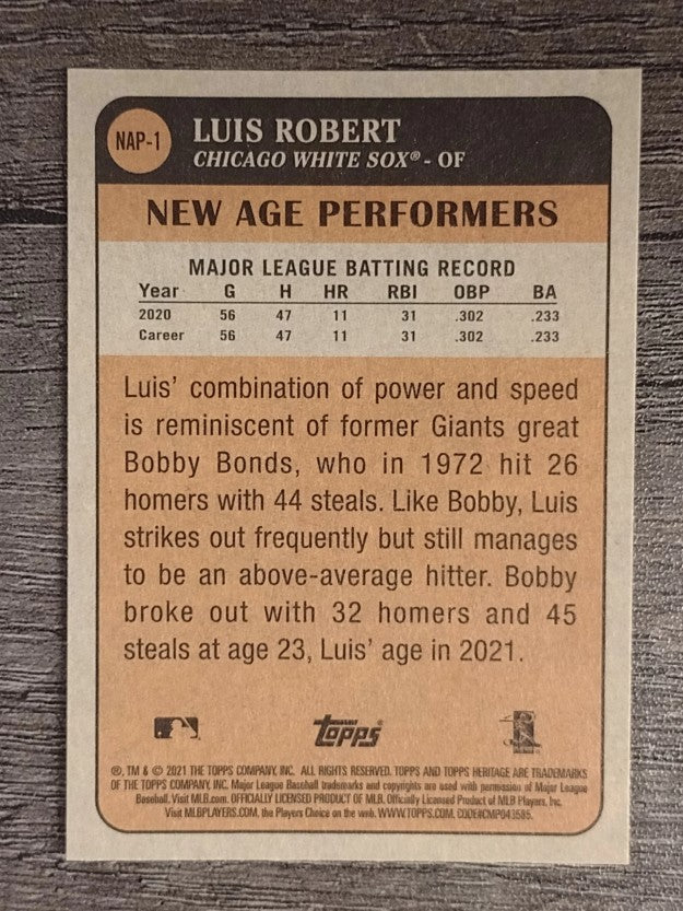 2021 Topps Heritage New Age Performers #NAP1 Luis Robert