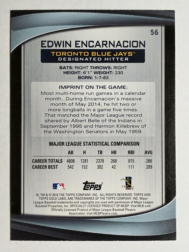 2016 Topps Gold Label Class 2 #56 Edwin Encarnacion