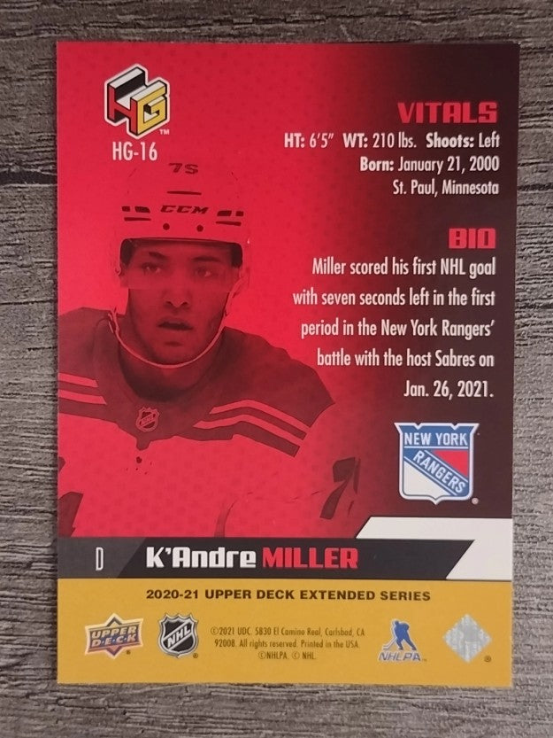 2020-21 Upper Deck HoloGrFx Rookies Gold #HG16 K'Andre Miller