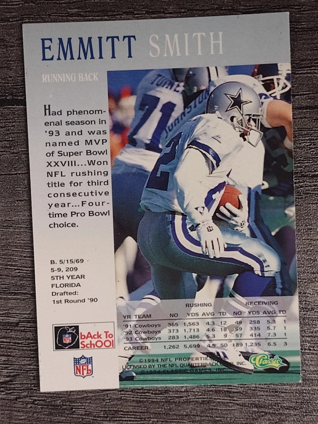 1994 NFL Properties Back to School #2 Emmitt Smith