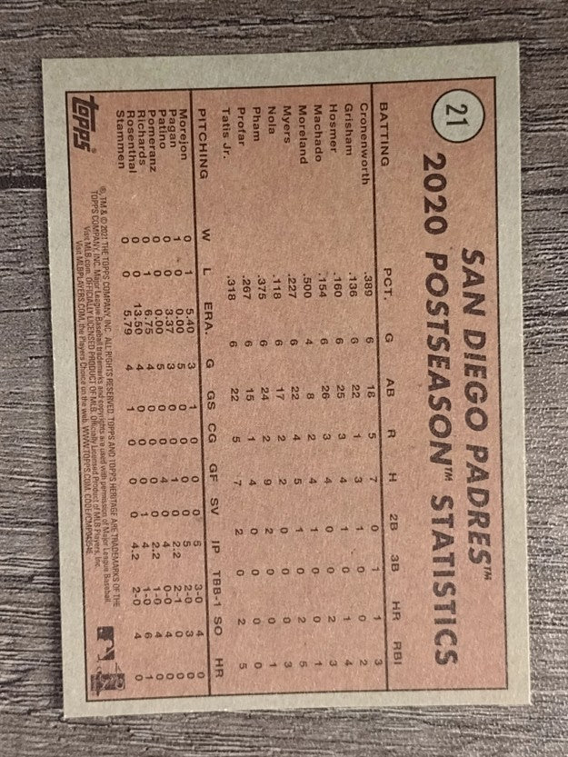 2021 Topps Heritage #21 Fernando Tatis Jr. PO HL