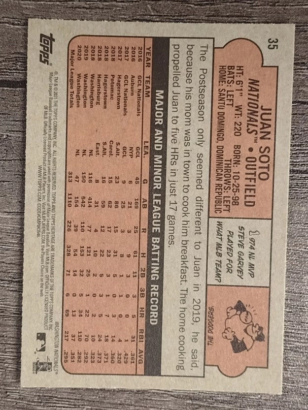2021 Topps Heritage #35 Juan Soto