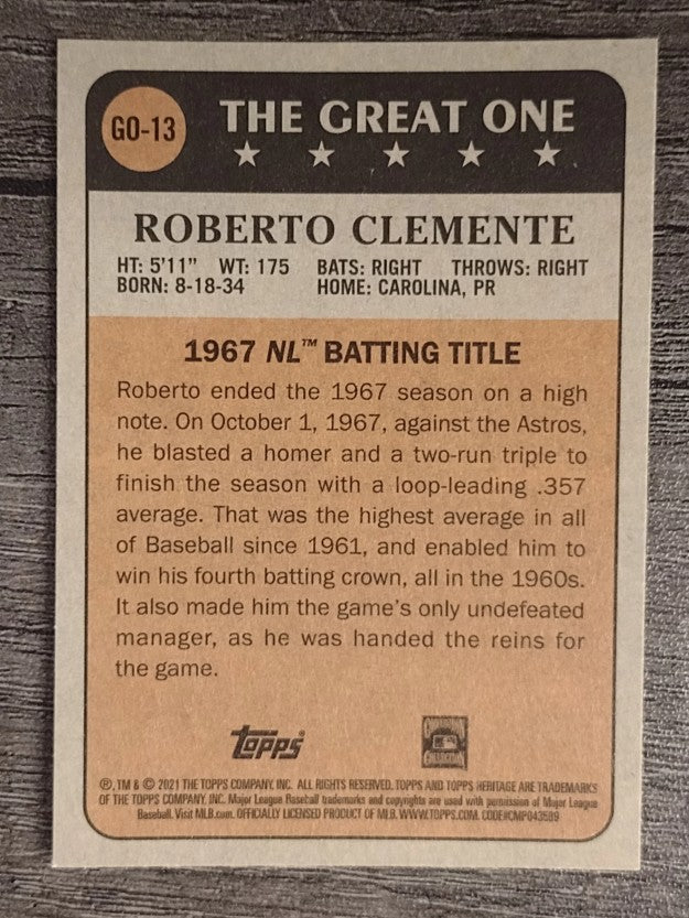 2021 Topps Heritage The Great One #GO13 Roberto Clemente