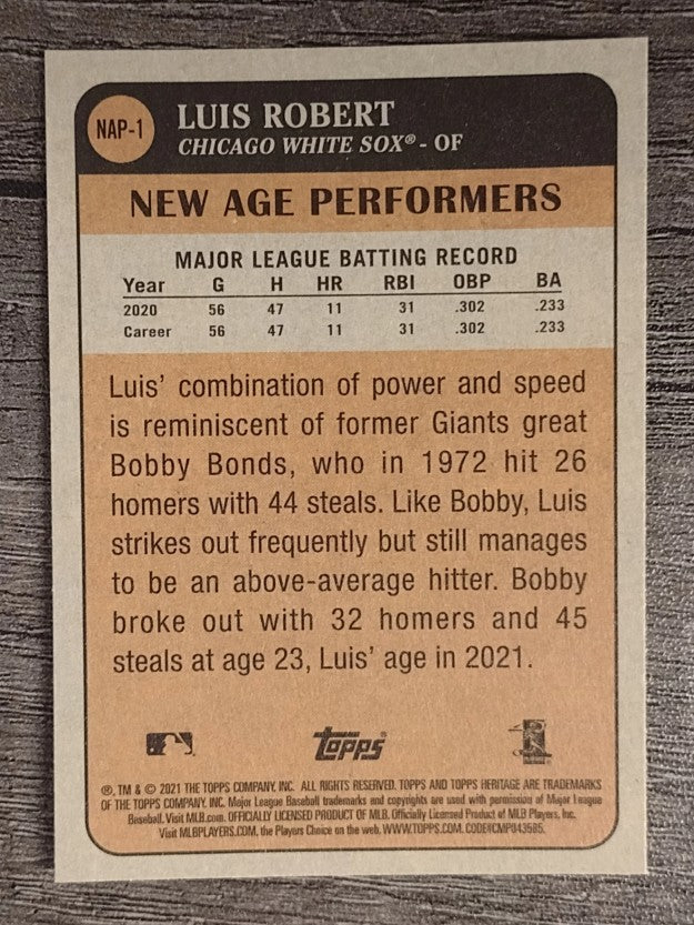 2021 Topps Heritage New Age Performers #NAP1 Luis Robert