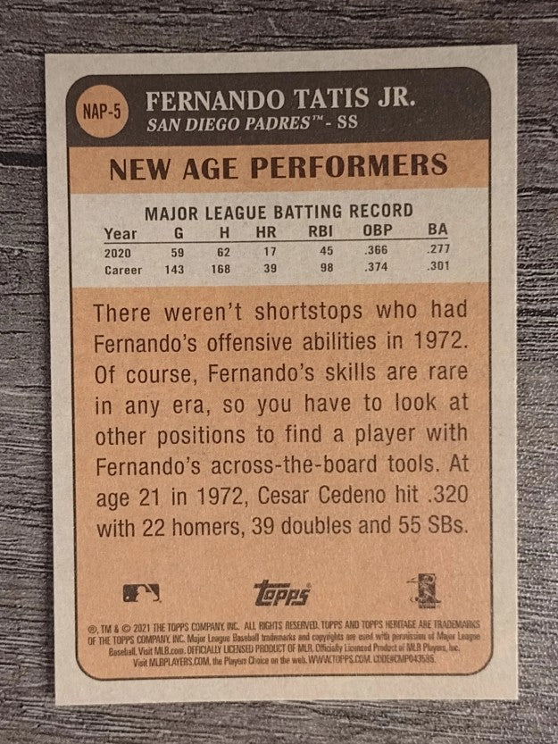 2021 Topps Heritage New Age Performers #NAP5 Fernando Tatis Jr.