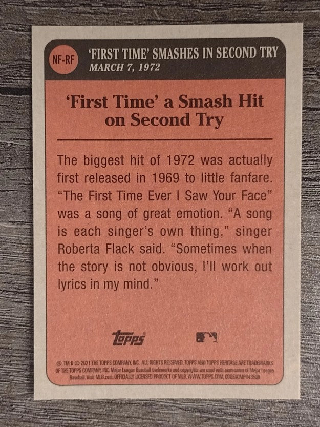 2021 Topps Heritage News Flashbacks #NFRF Roberta Flack