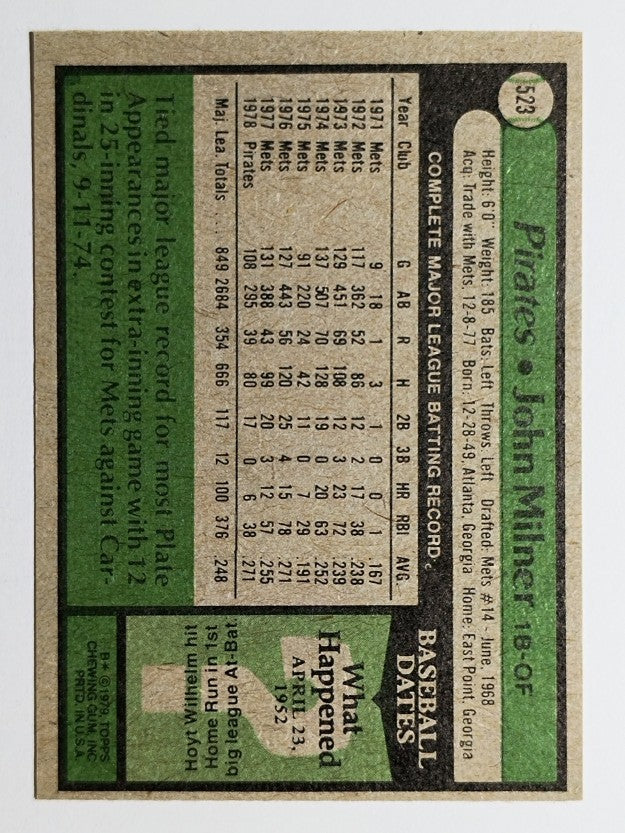 1979 Topps #523 John Milner (NM)
