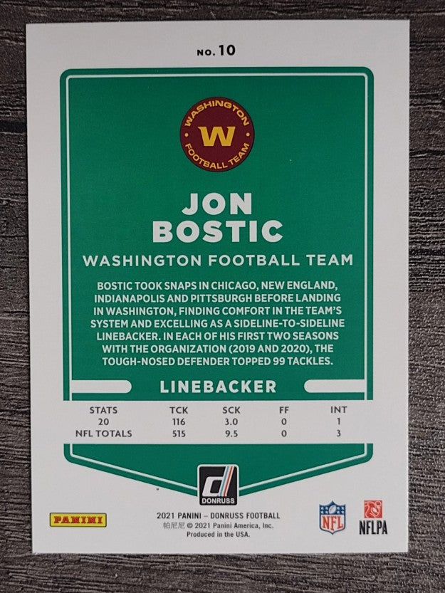 2021 Donruss #10 Jon Bostic