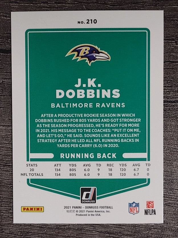 2021 Donruss #210 J.K. Dobbins