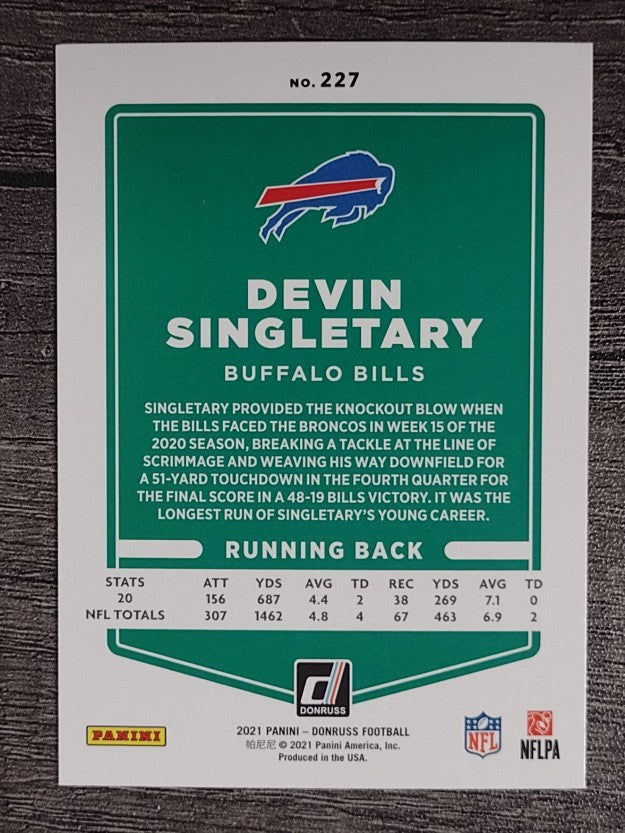 2021 Donruss #227 Devin Singletary