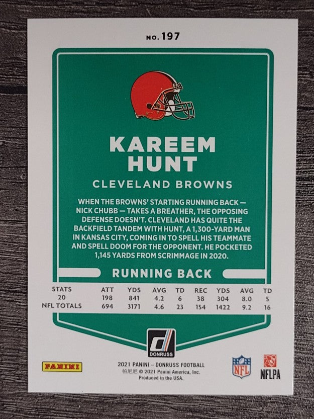 2021 Donruss #197 Kareem Hunt