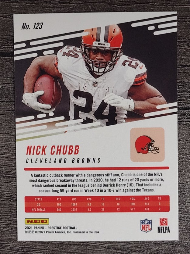 2021 Prestige Xtra Points Astral #123 Nick Chubb