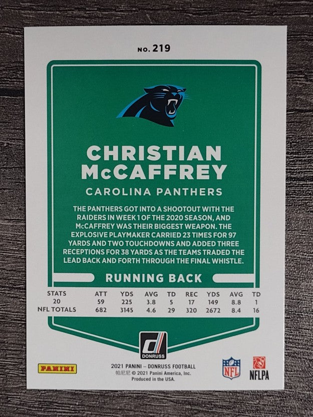 2021 Donruss #219A Christian McCaffrey