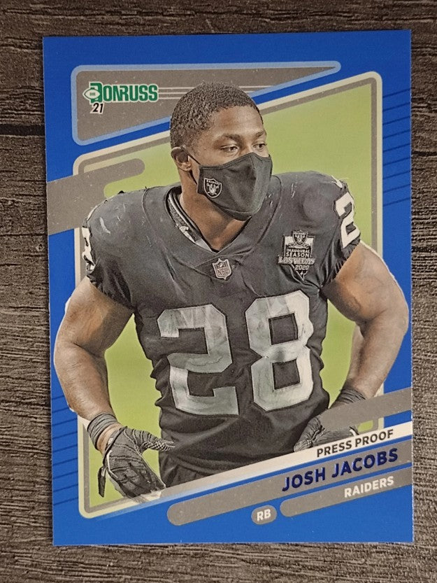 2021 Donruss Press Proof Blue #85B Josh Jacobs VAR