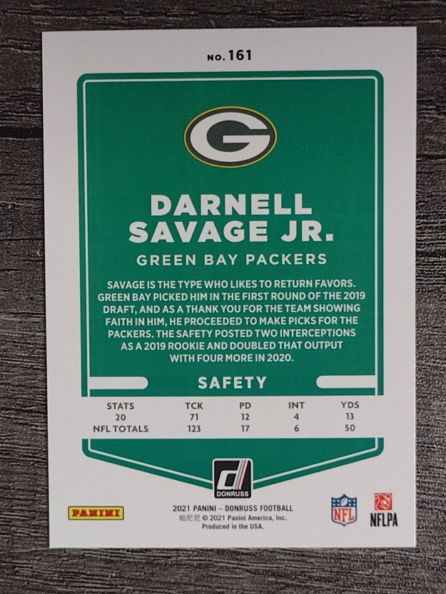 2021 Donruss Press Proof Blue #161 Darnell Savage Jr.