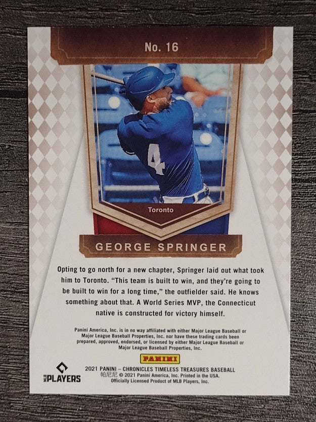 2021 Timeless Treasures #16 George Springer