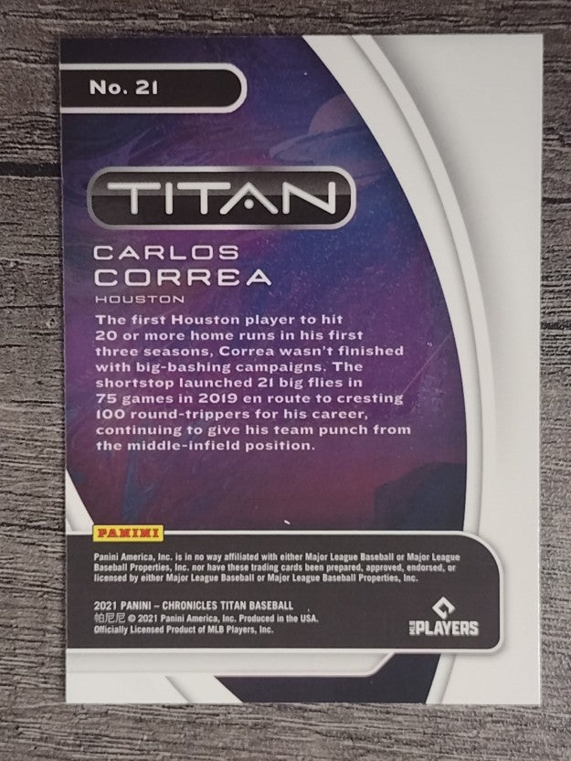 2021 Panini Titan #21 Carlos Correa