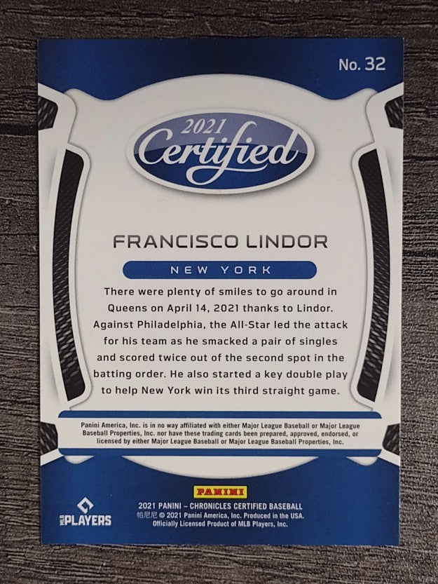 2021 Certified #32 Francisco Lindor