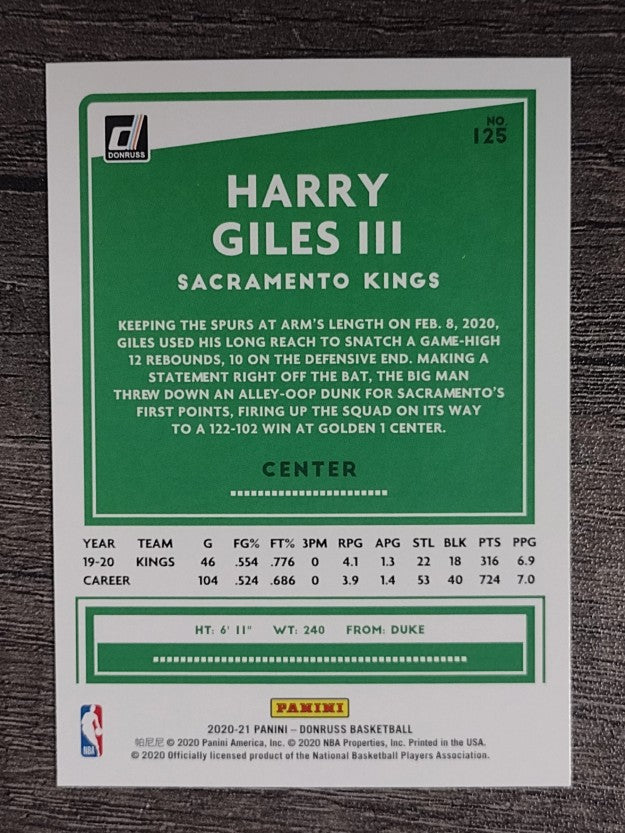 2020-21 Donruss #125 Harry Giles III