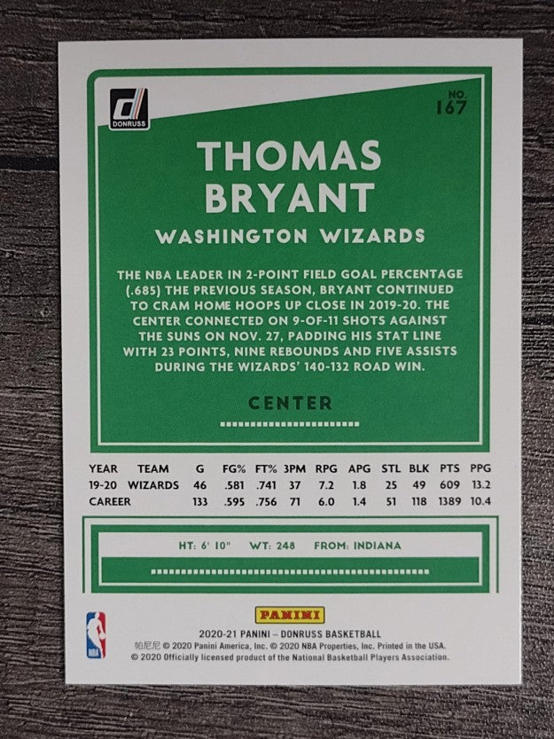 2020-21 Donruss #167 Thomas Bryant