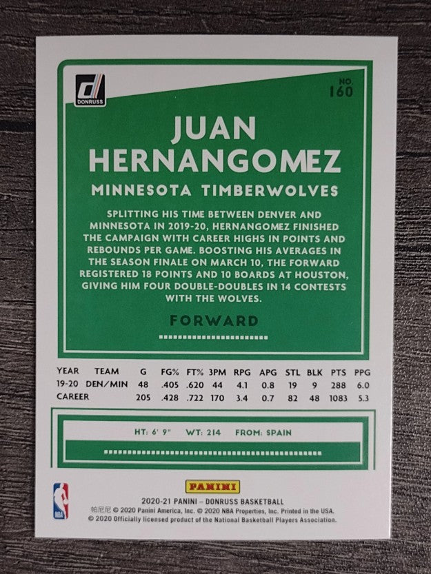 2020-21 Donruss #160 Juancho Hernangomez