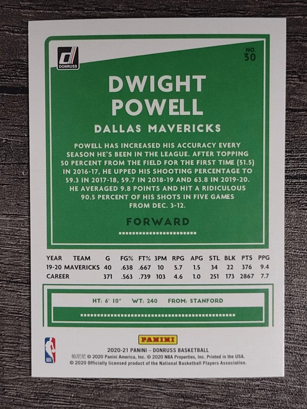 2020-21 Donruss #30 Dwight Powell