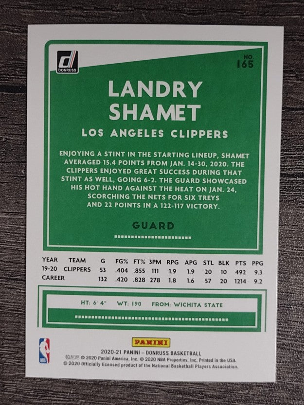 2020-21 Donruss #165 Landry Shamet