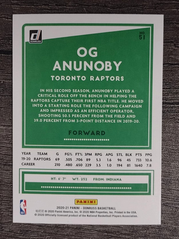 2020-21 Donruss #51 OG Anunoby