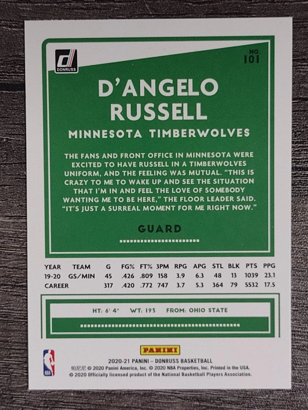 2020-21 Donruss #101 D'Angelo Russell