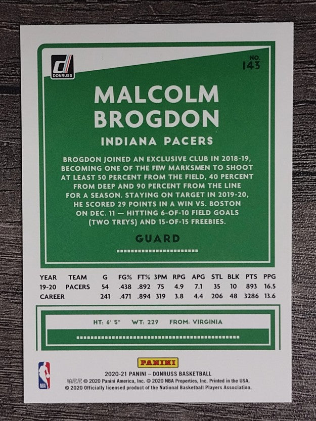 2020-21 Donruss #143 Malcolm Brogdon