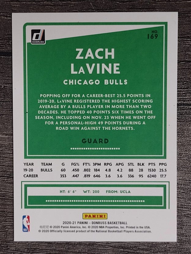 2020-21 Donruss #169 Zach LaVine