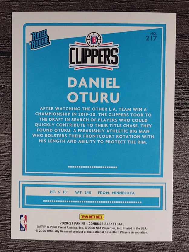 2020-21 Donruss #217 Daniel Oturu RR RC