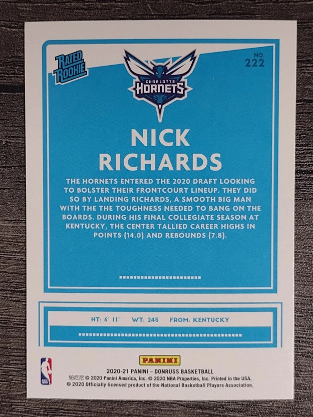 2020-21 Donruss #222 Nick Richards RR RC